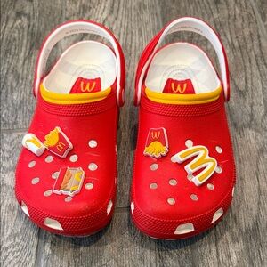 CROCS Red and Yellow McDonald’s w/ Jibbitz!